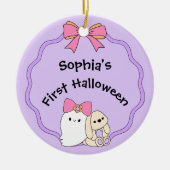 Coquette Ghost Eerste Halloween Foto Ornament (Voorkant)