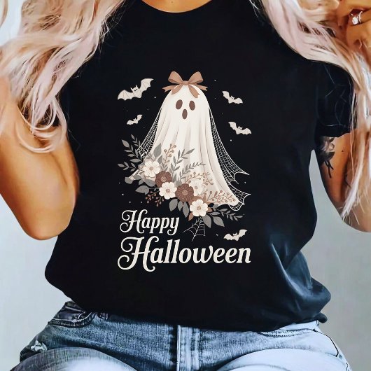 Coquette Ghost Halloween Flower Ghost Spooky T-shirt