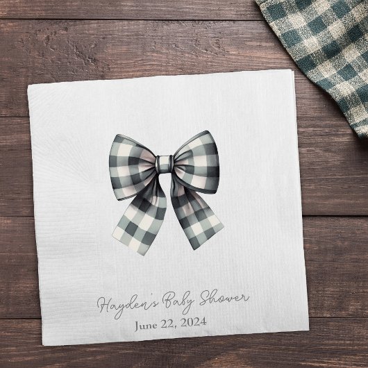 Coquette Gingham Bow gepersonaliseerd servet