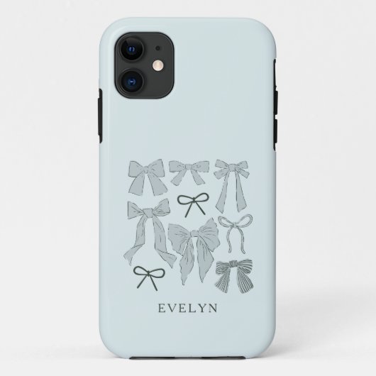 Coquette Girly Bows Blauw Case-Mate iPhone Case (Achterkant)