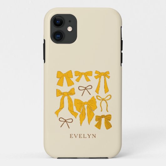 Coquette Girly Bows Geel Case-Mate iPhone Case (Achterkant)