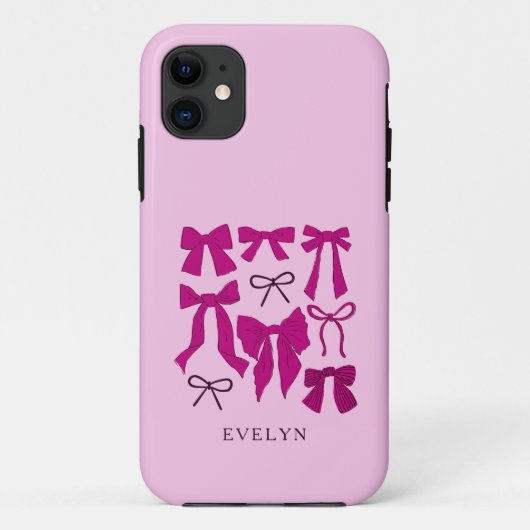 Coquette Girly Bows Magenta Case-Mate iPhone Case (Achterkant)