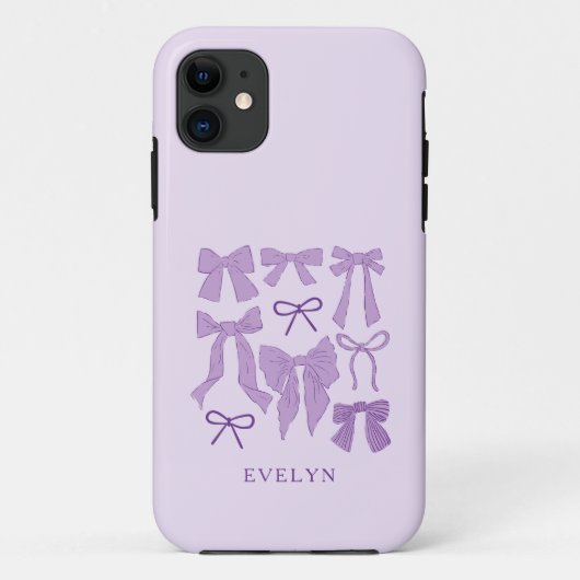 Coquette Girly Bows Paarse Case-Mate iPhone Case (Achterkant)