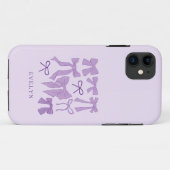 Coquette Girly Bows Paarse Case-Mate iPhone Case (Achterkant (horizontaal))