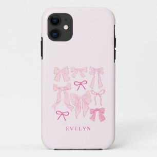 Coquette Girly Bows Pink iPhone 11 Hoesje