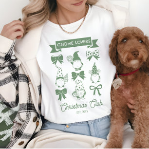 Coquette Gnome Lovers Christmas Club - Sage Wit Tri-Blend Shirt