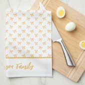 Coquette Gold Sparkle Bow  Theedoek (Quarter Fold)