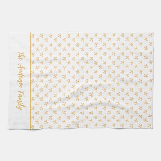 Coquette Gold Sparkle Bow  Theedoek (Horizontaal)