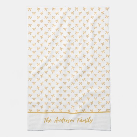 Coquette Gold Sparkle Bow  Theedoek (Verticaal)