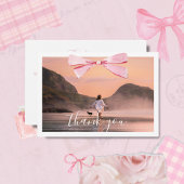 Coquette Graduation Photo Bow Carte de remerciemen