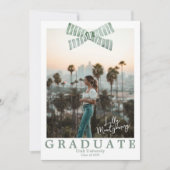 Coquette Green Bow Photo Faire-part de graduation (Devant)