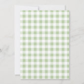 Coquette Green Plaid Bow Apple 1st Birthday Kaart (Achterkant)