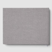 Coquette Grey Faux Linen Monogram Coquette Bow Gastenboek (Achterkant)