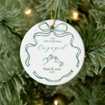 Coquette groene eerste kerst verloofd aangepast