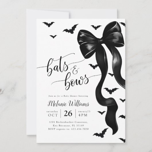 Coquette Halloween Baby shower Invitation (Devant)