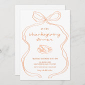 Coquette Hand getekende Thanksgiving Dinner Invita Kaart (Voorkant / Achterkant)