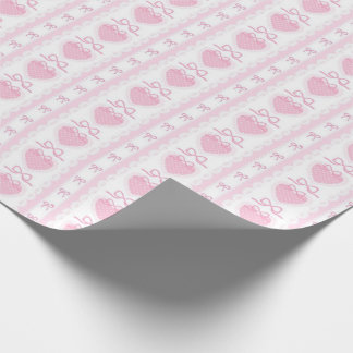 “Coquette Heart & Bow Wrapping Paper – Pink Romant Cadeaupapier