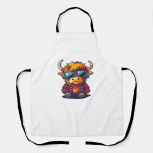 Coquette Highland Koe Bubblegum Tshirt Design, Hol Schort