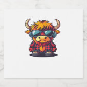 Coquette Highland Koe Bubblegum Tshirt Design, Hol Sparkling Wijnetiket (Enkel label)