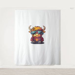 Coquette Highland Koe Bubblegum Tshirt Design, Hol Wandkleed