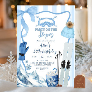 Coquette hiver bleu pastel carte d'anniversaire de