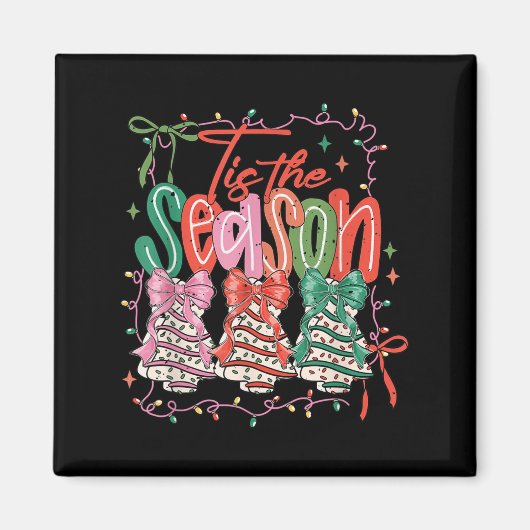 Coquette is het seizoen kerstbomen taart boog c magneet (Voorkant)