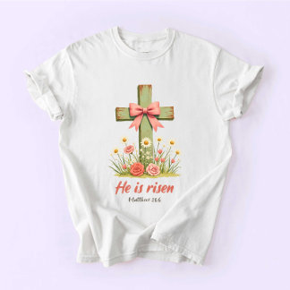 Coquette Jesus, Jesus Easter, He is Risen T-shirt