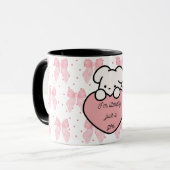 Coquette Kawaii Girl Rose Heart Chien Mug (Devant gauche)
