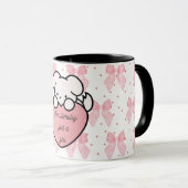 Coquette Kawaii Girl Rose Heart Chien Mug (Devant droit)