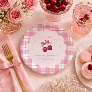Coquette Kers Op De Top Baby Shower Papieren Bordje