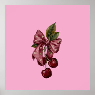 Coquette Kersen Boog Canvas Wandkunst Poster