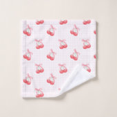 Coquette Kersen Bow Pattern Bad Handdoek (Wasdoekje)