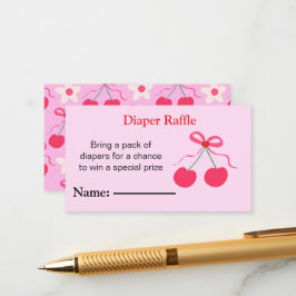 Coquette Kersen met bogen Baby shower Informatiekaartje