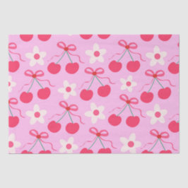 Coquette Kersen met Rode Bogen en Witte Bloemen Tissuepapier