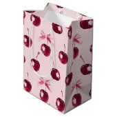 Coquette Kersen Patroon Medium Cadeauzakje (Achterkant Gekanteld)