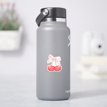Coquette kersroze sticker, meisjesachtige sticker