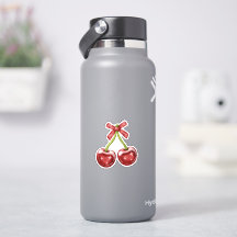 Coquette kersroze sticker, meisjesachtige sticker