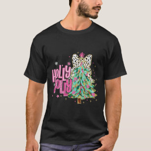 Coquette Kerst Kleurrijke Holly en Jolly Christ T-shirt