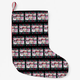 Coquette Kerst Santa Boog Retro Preppy Kerstmis  Kleine Kerstsok