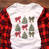 Coquette Kerstbogen en bomen Retro Tri-Blend Shirt
