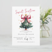 Coquette Kerstboom Bow Sweet Sixteen Kaart (Staand voorkant)