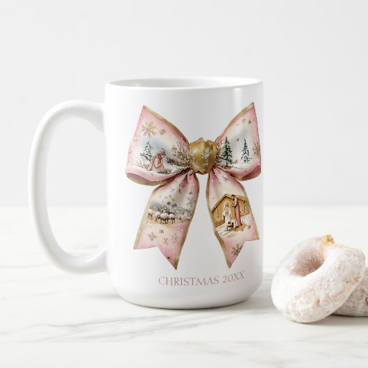Coquette Kerstmiskerststal Bow Koffiemok (Met donut)