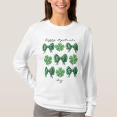Coquette klavers en groene bogen met witte Stippen T-shirt (Voorkant)