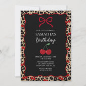Coquette Leopard Cheetah Girl Birthday Invitation (Devant)