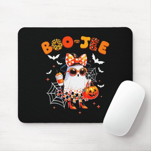Coquette Leopard Ghost Coffee Boo-jee Halloween Bo Muismat (Met muis)