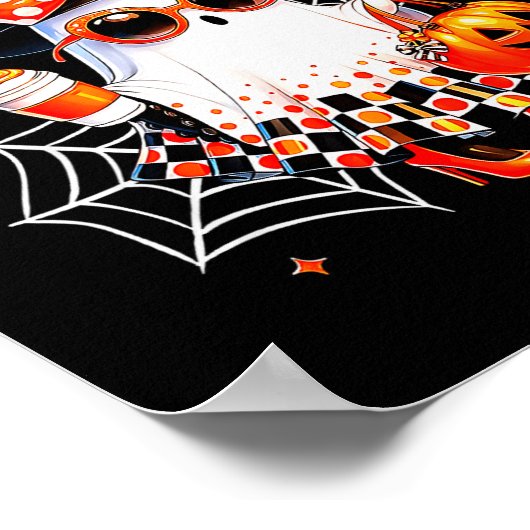 Coquette Leopard Ghost Coffee Boo-jee Halloween Bo Poster (Hoek)
