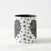 Coquette Léopard Noir Fille Imprimer Bow Mug (Centre)