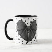 Coquette Léopard Noir Fille Imprimer Bow Mug (Gauche)