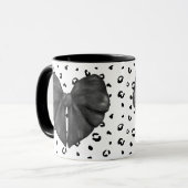 Coquette Léopard Noir Fille Imprimer Bow Mug (Devant gauche)