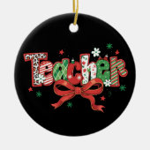 Coquette Leraar Kerst Crayon Vrolijk Kerstfeest Keramisch Ornament (Voorkant)
